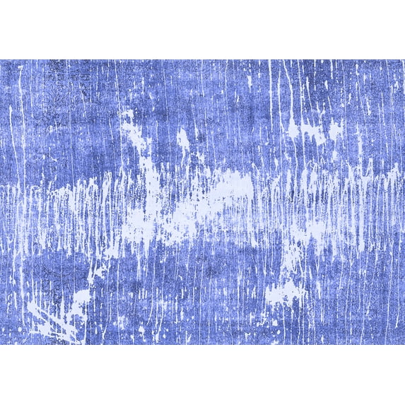 Ahgly Company Machine Washable Indoor Rectangle Abstract Blue Modern Area Rugs, 2' x 3'