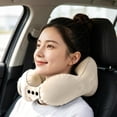 thumbnail image 4 of Press - to - Inflate Inflatable U - Shaped Neck Pillow, Portable Waterproof Travel Support Cushion, Firm Breathable Cozy PVC Material for Travel Office Rest,Beige, 4 of 6