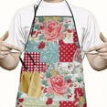 thumbnail image 2 of Pioneer Flower Floral Print Pattern Apron-Garden Aprons for Women with Pockets-Cotton Linen Waterproof Kitchen Cooking Gardening Aprons Adjustable for Kitchen,Cooking,BBQ and Salon 33x27 Inch, 2 of 7