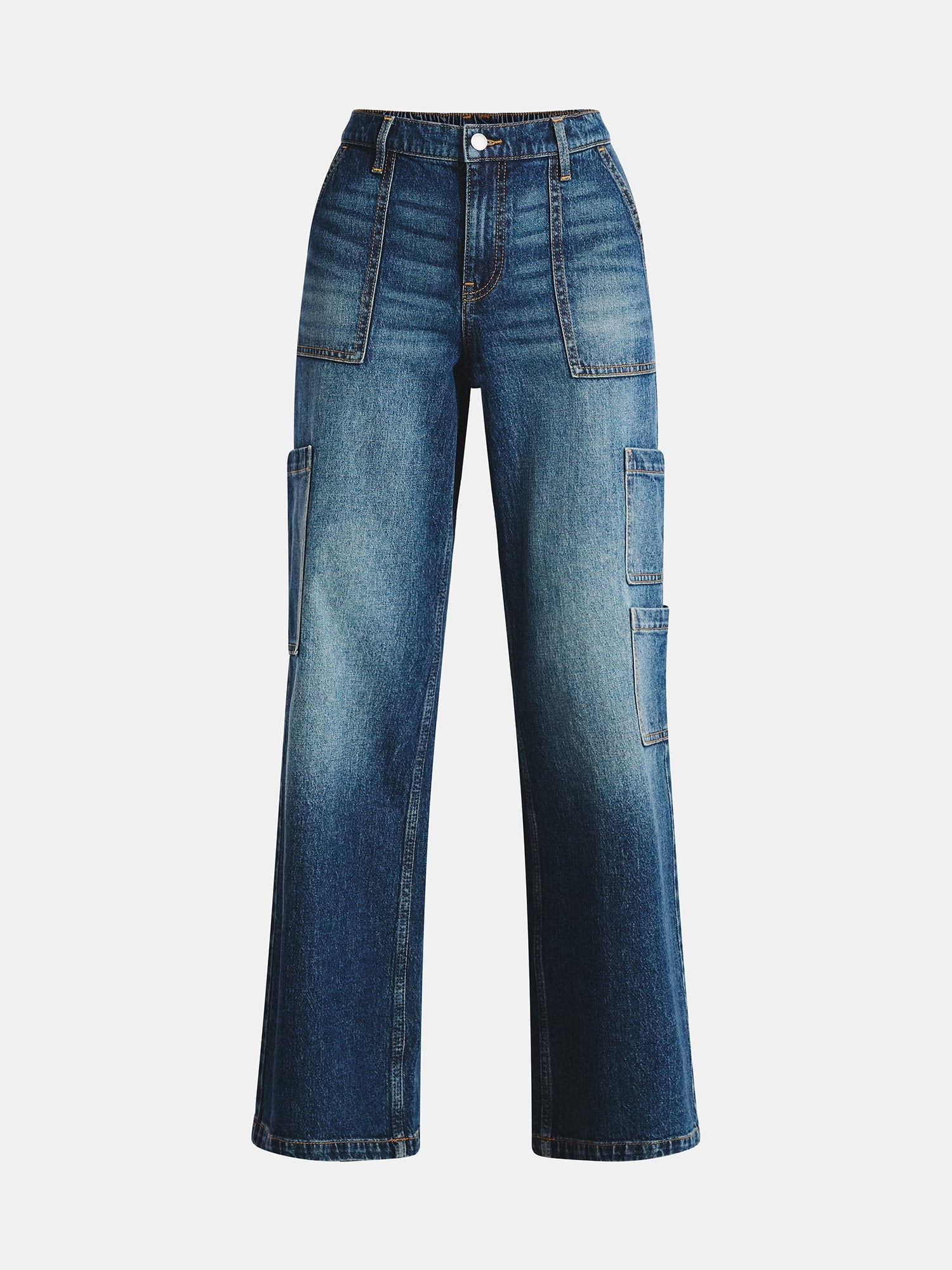 No Boundaries Wide Leg Cargo Pants, 31.5'' Inseam, Women's and Women's Plus Sizes XXS-4X