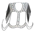 thumbnail image 4 of Segolike Tassel Harness Waist Bikini Chain Bra Body Chain Shoulder Necklace for Women Black, 4 of 8