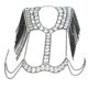 thumbnail image 3 of Collar de cadena con borlas de cristal para el hombro, arnés para el cuerpo, joyería para bikini Negro, 3 of 9