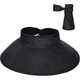 thumbnail image 1 of Sombrero de paja CHAO con visera superior negro para playa sol ala ancha mujer UPF 50+ verano, 1 of 5