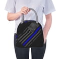 thumbnail image 4 of Lunch Tote Bag Retro Thin Blue Line Flag Trendy Lightweight Reusable Stylish Bento Box for Adult Light Grey, 4 of 7