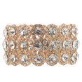 thumbnail image 1 of Pulsera elástica con perlas y diamantes de imitación de flores, joyería nupcial para boda (oro rosa), 1 of 5