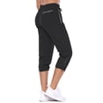 thumbnail image 2 of Baleaf Women's Hiking Cargo Capris Outdoor Lightweight Water Resistant Pants UPF 50 Zipper Pockets Black Size L, 2 of 7
