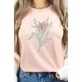 thumbnail image 2 of Pastel Lily Chic Flower Summer Graphic Tee T-Shirt, 2 of 8