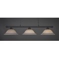 thumbnail image 2 of Toltec Lighting 373-MB-602 Oxford 3 Light Bar Shown In Matte Black Finish With 16 Gray Linen Glass, 2 of 2