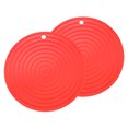 thumbnail image 1 of 2 Piezas de Alfombrillas de Silicona para Ollas y Sartenes, Soportes Redondos de 9" para Ollas Calientes con Agujero para Colgar para Ollas y Platos Calientes (Rojo), 1 of 7