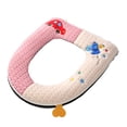 thumbnail image 2 of YgkuHd Toilet Seat Covers for Bathroom, Zipper Model Toilet Seat Household Embroidery Sitting Washer Toilet Seat Cover Cute Washer Universal Toilet Seat Washable D Shapetoilet Seat Cushion (Pink), 2 of 6