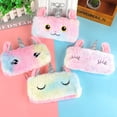 thumbnail image 2 of Pencil Bag, Pencil Pouch Cute Soft Fluffy Unicorn Canvas Storage Organizer Zipper Bag Plush, Kids Girls Cartoon Pencil Pouch Case for Stationery, School Supplies, Make Up Cosmetics, 2 of 10