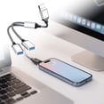 thumbnail image 2 of Klonfd USB To Type C Adapter 2 In 1 Port Converter For Fast Charging & 20 Data Transfer Compatible With PC/Laptop/Smartphone, 2 of 4