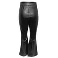 thumbnail image 6 of WTXUE Leather Pants for Women, Pantalones De Mujer Womens Faux Leather Flare Pants High Waisted Tie Front PU Leather Bell Bottom Pants Stretchy Wide Leg Leggings, Full-Length, Black, 6 of 8