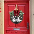 thumbnail image 6 of OVINYER 1 PC Ristmas Door Hanger Welcome To Christmas Wreath Christmas Wreath Hanging Sign Front Door Decor Wreath Door Hanger Sign Wood Decor Holiday Christmas Decor Wreath, 6 of 6