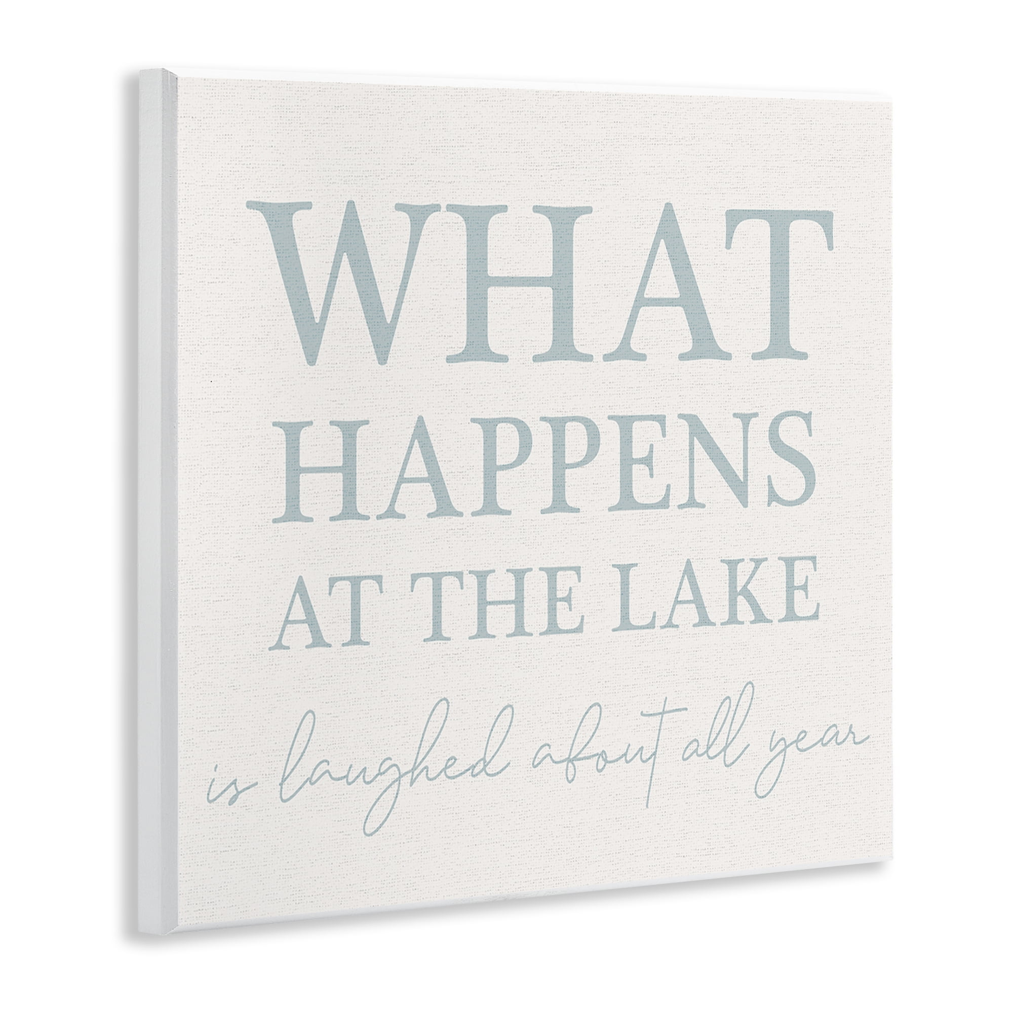 Stupell Industries What Happens At Lake Nautical & Beach Painting Unframed Art Print Wall Art, 12 x 12