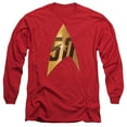 thumbnail image 1 of Star Trek 50Th Anniversary Delta Long Sleeve Adult 18/1 T-Shirt Red, 1 of 1