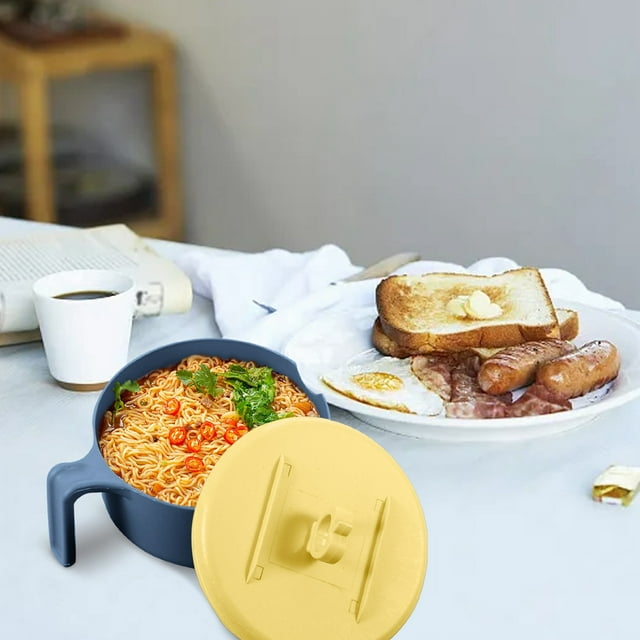 ONFD Microwave Plastic Bowl With Lid Indoor Tableware For Ramen And Pasta Reusable Design With Drain Function And Phone Stand