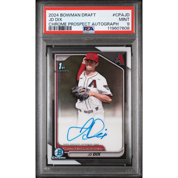 2024 Topps Bowman Draft Chrome Prospect Autograph JD Dix #CPA-JD Auto PSA 9