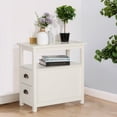 thumbnail image 2 of Alpha Joy Narrow End Table 4-Tier Small Side Table with 2 Drawers Nightstand Side Table Bedside Table Sofa Table, White, 1PC, 2 of 8