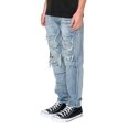 thumbnail image 2 of Victorious Men's Essential Distressed Denim Jogger Pants JG3050 Light Indigo 4X-Large, 2 of 2