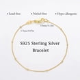 thumbnail image 6 of Turandoss S925 Sterling Silver Bracelet for Women Solid 14K Gold Plated Satellite Bead Chain Bracelets 6.5/7/7.5/8/8.5/9 inches Trendy Jewelry Valentine's Day Birthday Gifts for Women, 6 of 8