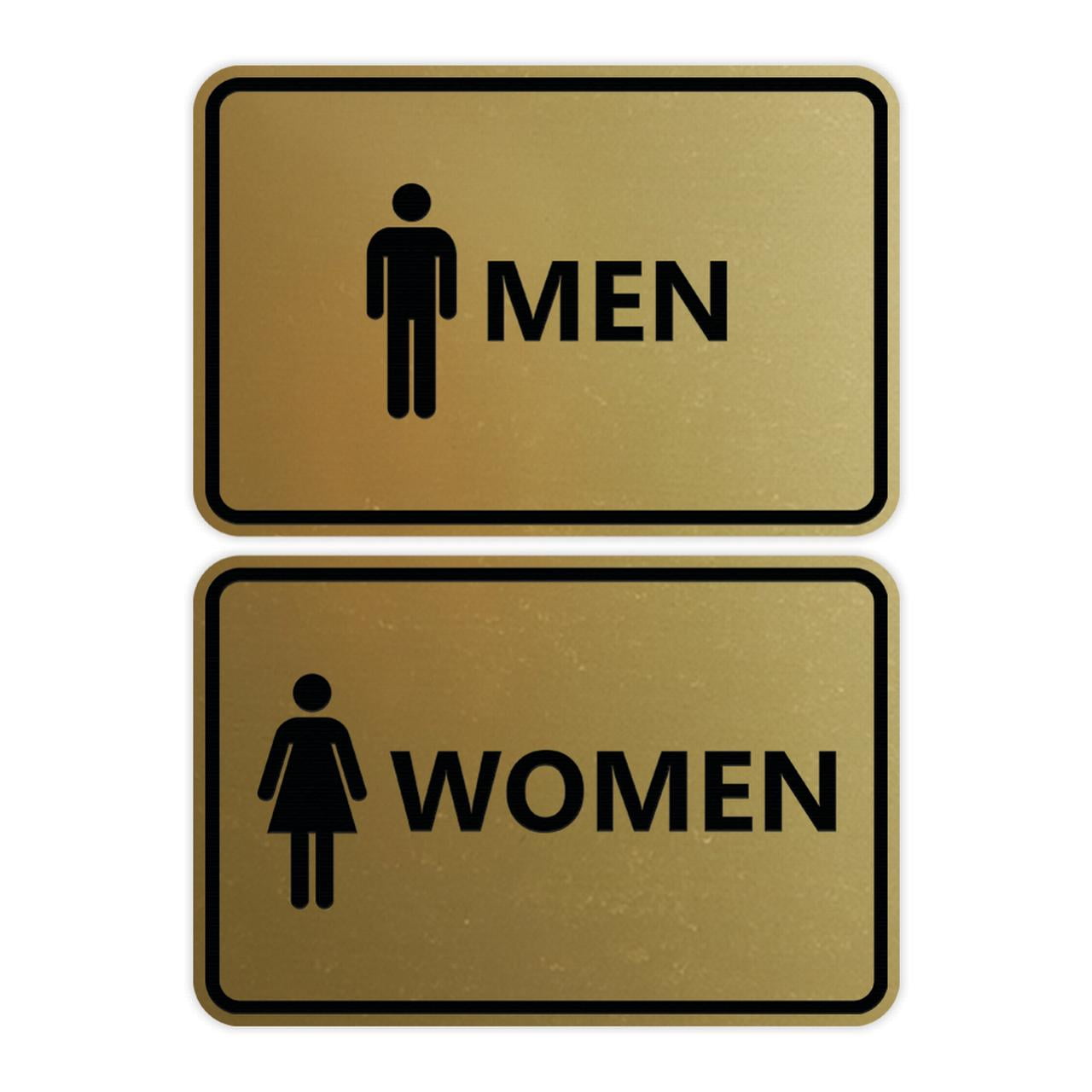 Classic Framed Men Women Sign Set (Brushed Gold) - Medium - Walmart.com