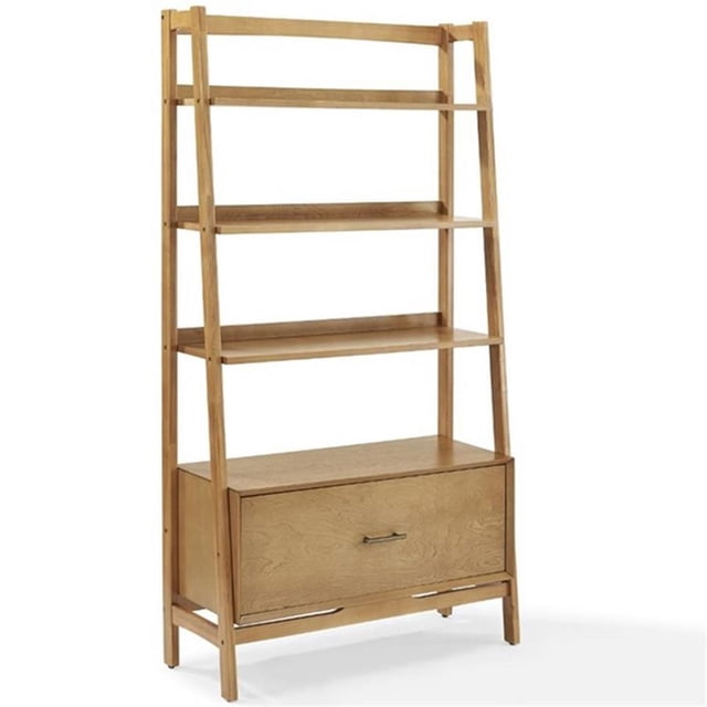 Allora 38" 4 Shelf Ladder Bookshelf Bookcase in Acorn