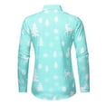 thumbnail image 2 of Men Shirts Casual Christmas Printed Snowflakes Deer Top Blouse for Men Elegant Holiday Wear, 2 of 2