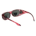 thumbnail image 2 of Womens 63mm TAC Polarized Geometric Graphic Print Fit Over Sunglasses Red Black, 2 of 4