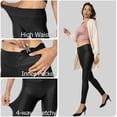 thumbnail image 4 of Leggins SANTINY de piel sintética elásticos de cintura alta para mujer, negros, 4 of 6