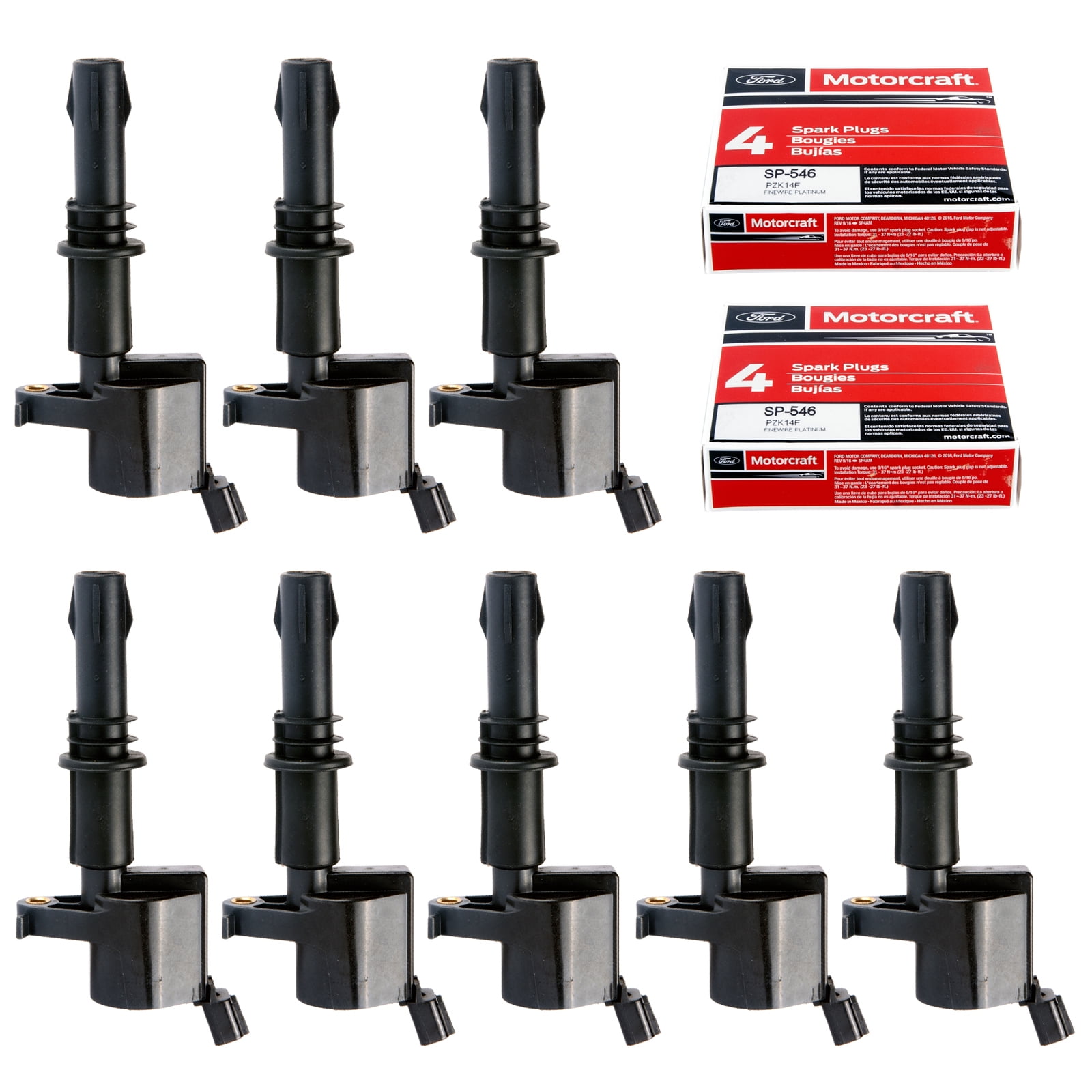 SET OF 8 REPLACEMENT HEAVY DUTY IGNITION COIL DG511B & MOTORCRAFT SP515/SP546