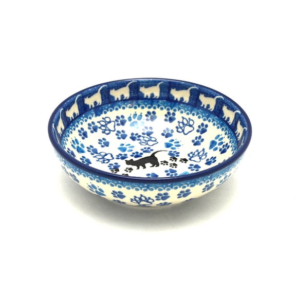 Polish Pottery Small Shallow Bowl - Boo Boo Kitty