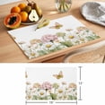 thumbnail image 6 of Spring Floral Placemats Set of 4 Pastoral Flower Summer Botanical White Place Mats Indoor Wipeable Table Mats Washable Cloth Dining Table Placemats for Kitchen Holiday Party Home Decor 13x19 Inch, 6 of 9