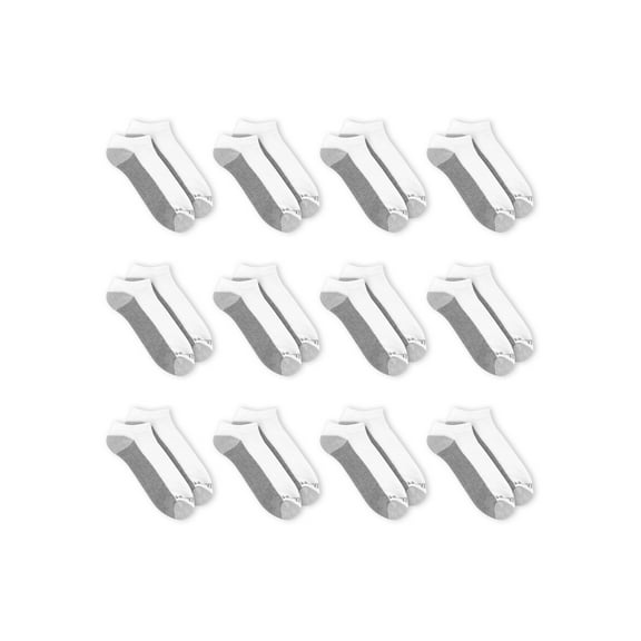 Fruit of the Loom No Show & Liner Socks (Big Boys or Little Boys), 12 Pack