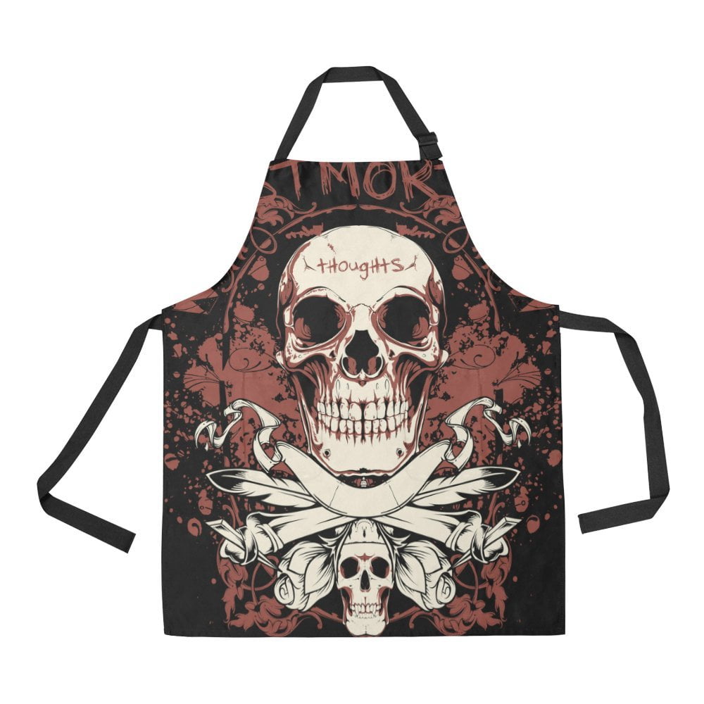 ASHLEIGH Post Mortem Thoughts Apron BBQ Aprons Kitchen Aprons With Two Pockets For Women Men
