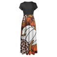 thumbnail image 5 of TIMIFIS Robe Maxi d'Halloween pour Femme à Manches Courtes, Col Ras du Cou, Taille Haute, Longue et Fluide, Robe Tendance à Motif pour Fête, Robe d'Automne Automne/hiver, 5 of 5