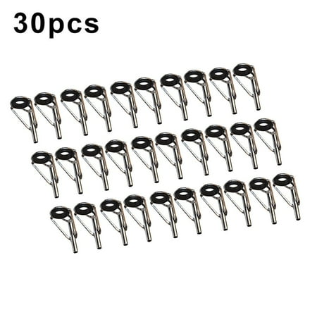 30Pcs Set 6 Kinds Of Diameter Smooth Iron Fishing Rod Guides Ring Saltwater New