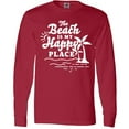 thumbnail image 3 of Inktastic The Beach is My Happy Place with Palm Trees Long Sleeve T-Shirt, 3 of 5