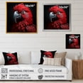 thumbnail image 4 of Designart "Elegant Crimson Tropical Parrot" Parrot Floater Framed Wall Art Living Room, 4 of 5