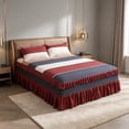 thumbnail image 4 of Bed Skirt Set Ruffled Design Polyester Fabric Dust Protection Decorative Cover for Bedroom Dorm Apartment, 4 of 9