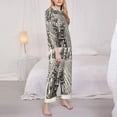 thumbnail image 3 of Pofeuu retro tractor Print Womens Pajamas Set Long Sleeve Sleepwear Button Down Nightwear Soft Pj Lounge Sets Button Down Pajamas Women-Large, 3 of 7