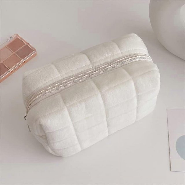Small Cosmetic Bag Cute Makeup Bag Aesthetic Make Up Bag Purse Cosmetic Bag for Purse (white)