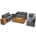 thumbnail image 5 of Patiojoy 10 PCS Outdoor Rattan Furniture Set Sectional Sofa Set w/50,000 BTU Fir Pit Table Tank Holder & Cover, 5 of 5