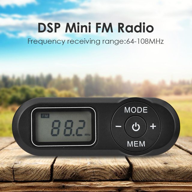Mini radio portátil LCD Pantalla digital Receptores de reproductor FM recargables retro