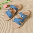 thumbnail image 4 of Womens Slip On Shoes,Summer Sandals for Women,Cute Sandals for Women,Women's Sandals,Flat Sandals for Women,Women's Fashion Plus-Size Flat Sandals With Buckles,Blue,7, 4 of 5