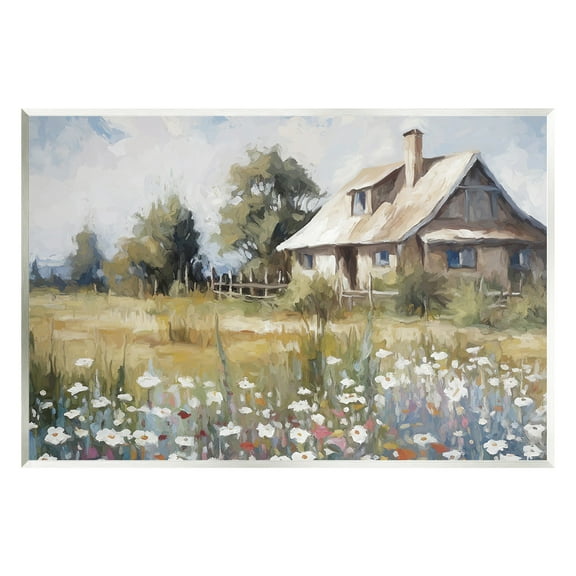 Stupell Industries Charming Prairie Cottage Landscape Painting Unframed Art Print Wall Art, 15 x 10