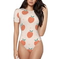 thumbnail image 1 of Balery Orange Peach Body de cuello redondo de manga corta para mujer Tops de manga corta Tops básicos-Large, 1 of 7