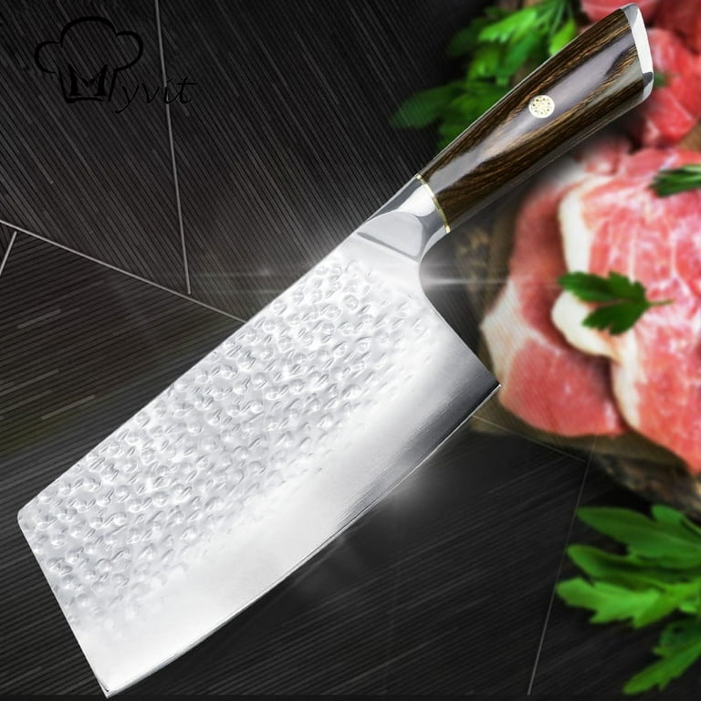 Kitory Meat Cleaver Knife 7'' Heavy Duty Meat Chopper Butcher Knife Bone  Cutter Bone Chopping Knife - Full Tang 7CR17MOV High Carbon Stainless Steel  
