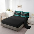 thumbnail image 5 of jejeloiu Inspirational Quote Theme 7-Piece Twin Bedding Sets,Wild Zebra Stripes Bedding Comforter Set,Cyan Black Sheet Sets For Girls Boys,Microfiber Bedroom Decor Reversible, 5 of 8