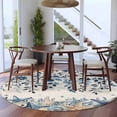 thumbnail image 3 of Round Rugs 8Ft, Blue Coastal Starfish Round Area Rug Washable Indoor Throw Carpet, Beach Nautical Shell Eucalyptus Rustic Large Non Slip Circle Rug for Kids Room RV Home Decor Aesthetic, 3 of 8